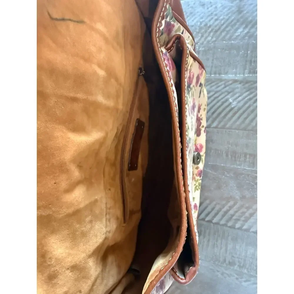 Patricia Nash Vichy Patina Prairie Rose leather Antique Rose Crossbody - Picture 6 of 12